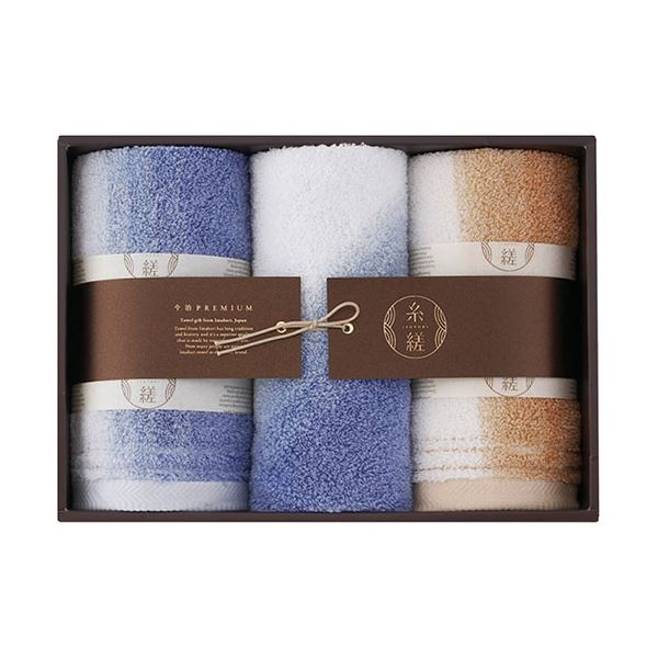 糸縒 シェード フェイスタオル2P＆ウォッシュタオル フェイスタオル34×75cm、ウォッシュタオル34×35cm C6067634〔代引不可〕の通販は