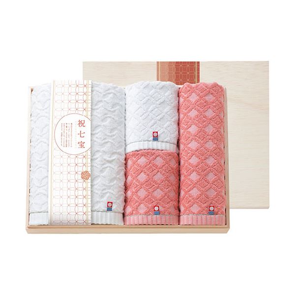 祝七宝 タオルセット(国産木箱入) フェイスタオル×2、バスタオル・ウォッシュタオル×各1 C6056567〔代引不可〕の通販は 8,990円