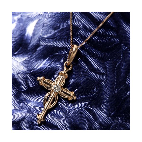 10金ピンクゴールド（K10PG） クロスダイヤモンドペンダント/ネックレス〔代引不可〕の通販は 32,890円