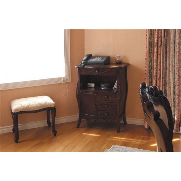 マホガニー　電話台１引 マホガニー電話台1引