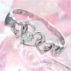 ハート透かし合計0.08ctダイヤリング 指輪 15号〔代引不可〕の通販は