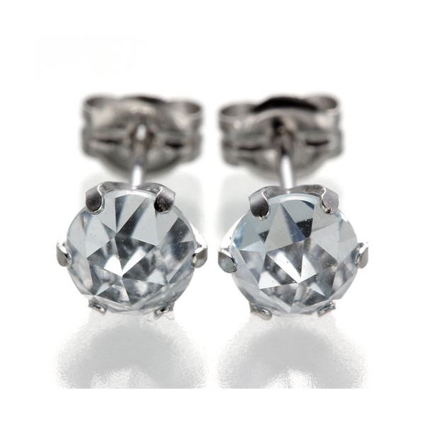 K18WGローズカットピアス ペリドット