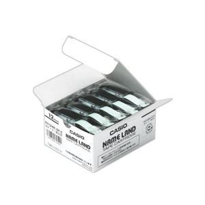 （まとめ） カシオ(CASIO) NAME LAND（ネームランド） スタンダードテープ 12mm 白（黒文字） 5個入×2パック〔代引不可〕の通販は