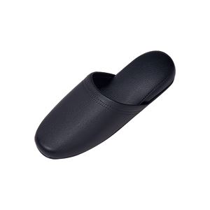 （まとめ）抗菌ビニールレザー調スリッパ ブラック 10足〔代引不可〕 13,090円