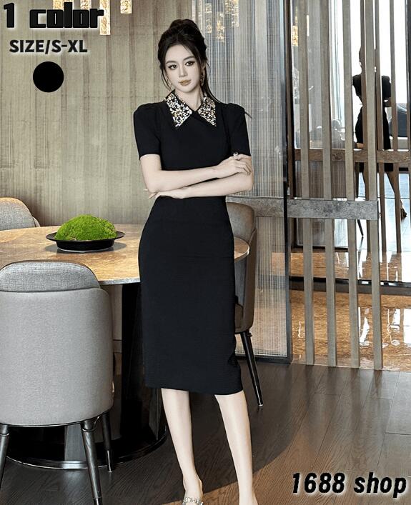 2025 タイトワンピース 姫系ワンピースシンプルワンピース インポート ひざ丈 ミドル丈 エレガント韓国ファッション シンプル Vネック パーティドレス セクシー ミニワンピース OL 半袖お嬢様