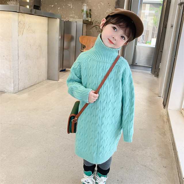 キッズ ニット セーター 女の子 長袖 秋冬 シンプル 可愛い 子供服