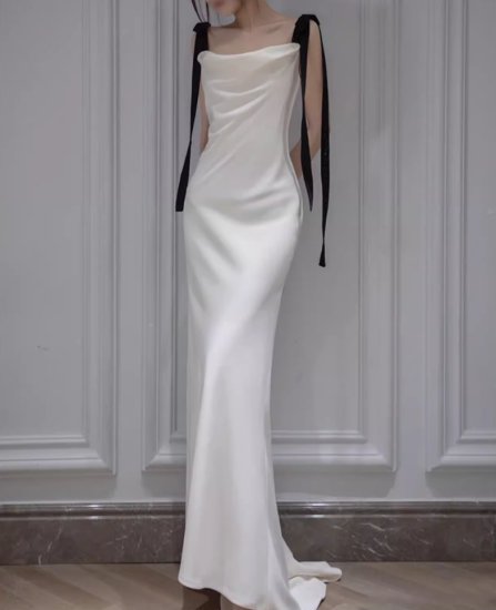 パーティードレス レディース ノースリーブ ワンピース リボン