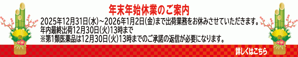 年末年始休業のお知らせ