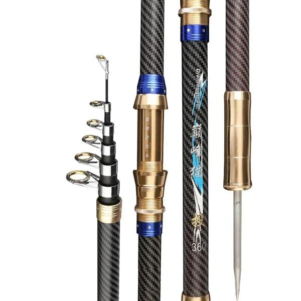 伸縮式スピニングフィッシングロッド,ポータブル,旅行,ボート,ロック,鯉,2.4m, 2.7m, 3.6m, 3.9m, 4.5m