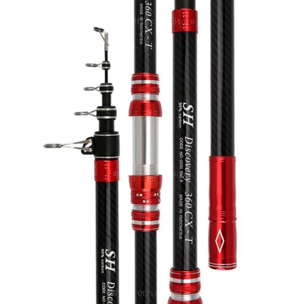 伸縮式スピニングフィッシングロッド,サーフキャスティングやスピニングに適したカーボンフィッシングロッド,300 m,2.7 m, 3.0 m, 3.6 m, 4.2 m, 4.5m