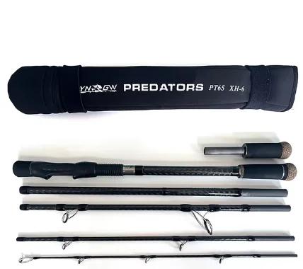 タケドサーフキャスティングロッド、トラベルフィッシングロッド、カーボンファイバーカープ、長さ調節可能、6セクション、tn92、PT65CXH-6、1.95m