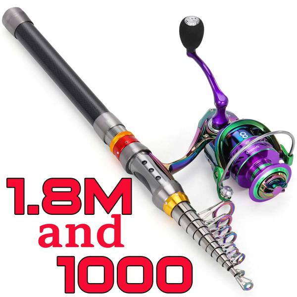 Sougayilang-伸縮式釣り竿とリールのセット,海釣り用,ギア比5.0:1,ビーチフィッシング用スピニングリール,1.8m〜3.6m