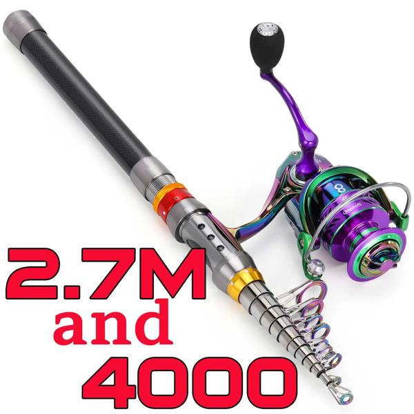 Sougayilang-伸縮式釣り竿とリールのセット,海釣り用,ギア比5.0:1,ビーチフィッシング用スピニングリール,1.8m〜3.6m