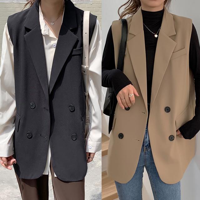 美品＊Laungedress ダブルベスト ノースリーブ ジレ ジャケット 麻 美品＊Laungedress ダブルベスト ノースリーブ ジレ ジャケット 麻