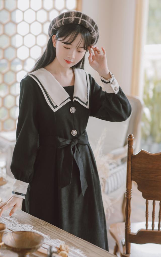 ワンピース シック 襟付き ヴィンテージ ヴィンテージファッション 襟