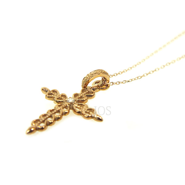 サマンサタバサ Samantha Tiara サマンサティアラ K10 PG ホワイトトパーズ クロス ネックレス アクセサリー プレゼント ギフト サマンサタバサ Samantha Tiara サマンサティアラ K10 PG ホワイト