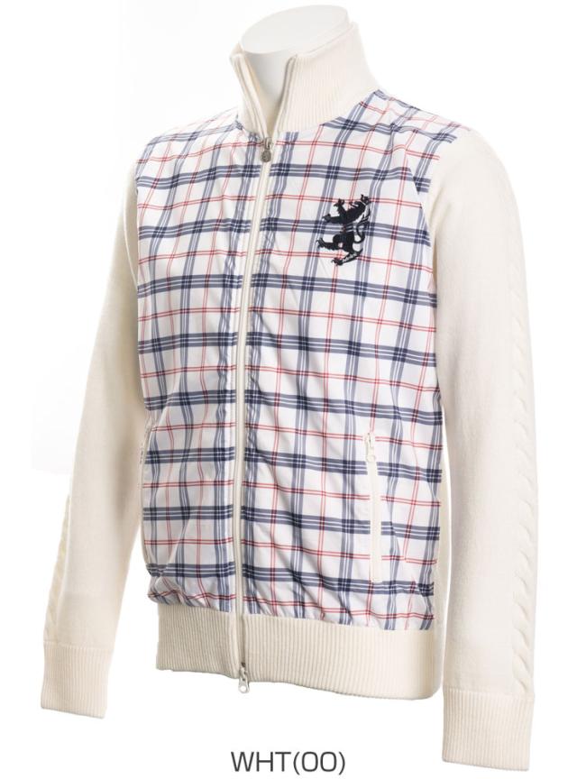 アドミラル ゴルフウェア メンズ チェックキルト 防風ニット ブルゾン ADMA799 M-LL アドミラル ゴルフウェア メンズ チェックキルト 防風ニット ブルゾン