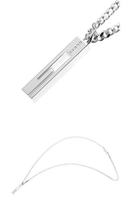 GUCCI ペアネックレス 燻 インターロッキングG 2点セット
