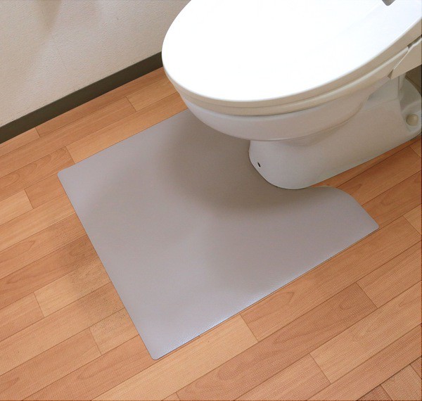 激安価額トイレ用マット 60×125cm 色-グレイッシュブラウン /国産 日本製 本革風 撥水 防汚 水拭き可能 フリーカット 床暖房対応 トイレカバー、マット