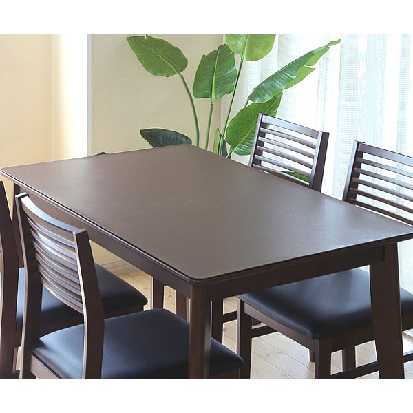 全品割引テーブルマット 120×180cm 色-グレイッシュブラウン /国産 日本製 本革風 撥水 防汚 水拭き フリーカット 床暖房対応 テーブルクロス