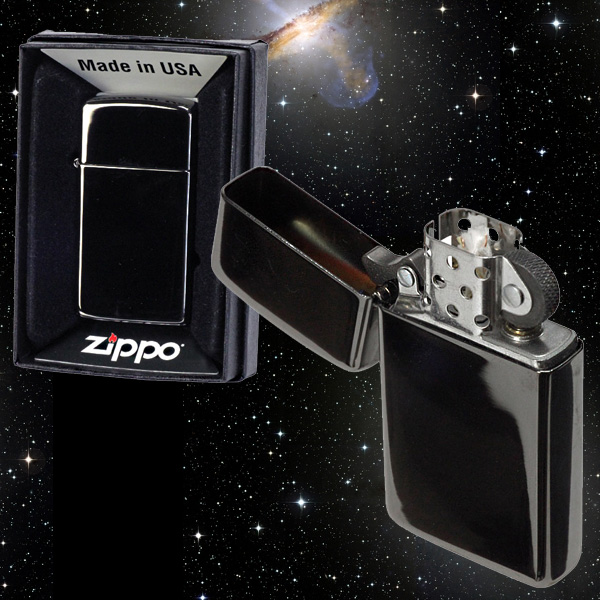 zippo ジッポ ジッポーライター 28123エボニースリム 漆黒のブラック ZIPPO画像2