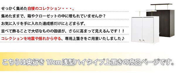 コレクションラック【ルーク】浅型ハイタイプ(専用上置き)