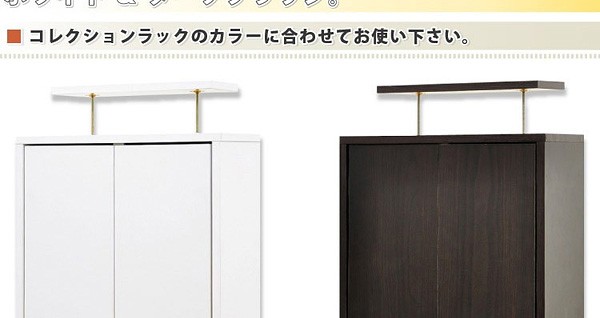 コレクションラック【ルーク】浅型ハイタイプ(専用上置き)