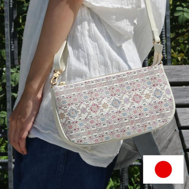 【送料無料】【日本製】京都友禅の彩色と奈良ヤマト木綿の染色、友禅文庫のショルダーバッグ【友禅文庫】／ショルダーバッグ・女性用・レディース・和風・和柄・革財布・純国産・大人