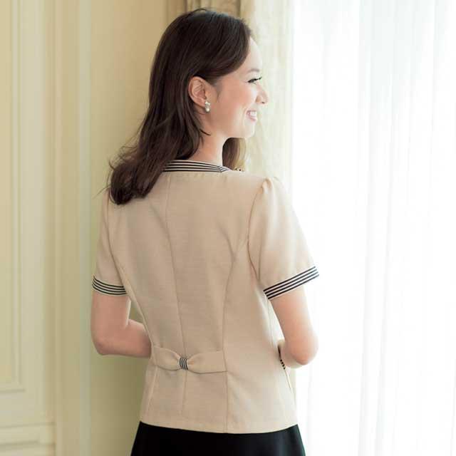 事務服 制服 アンジョア en joie サマージャケット(ブローチ付) 86370 サイズ17号・19号 事務服 制服 アンジョア en joie サマージャケット(ブローチ付) 86370