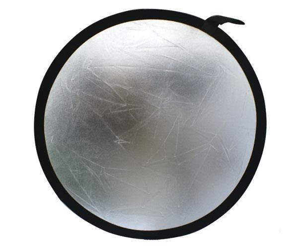 商品撮影や人物撮影に！★80cm、丸型レフ板(PT6680)逆行からの撮影、テレビ撮影、写真撮影などに使うレフ板です。ひねって畳めばわずか33cm、専用のポーチ付きで持ち運びが大変便利。