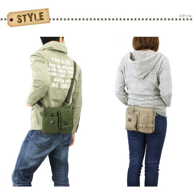 ショルダーバッグ AVIREX アヴィレックス イーグル ウエストバッグ 斜めがけバッグ メンズ レディース 男女兼用 AVX342 黒 ベージュ カーキ アビレックス ウエストポーチ ヒップバッグ