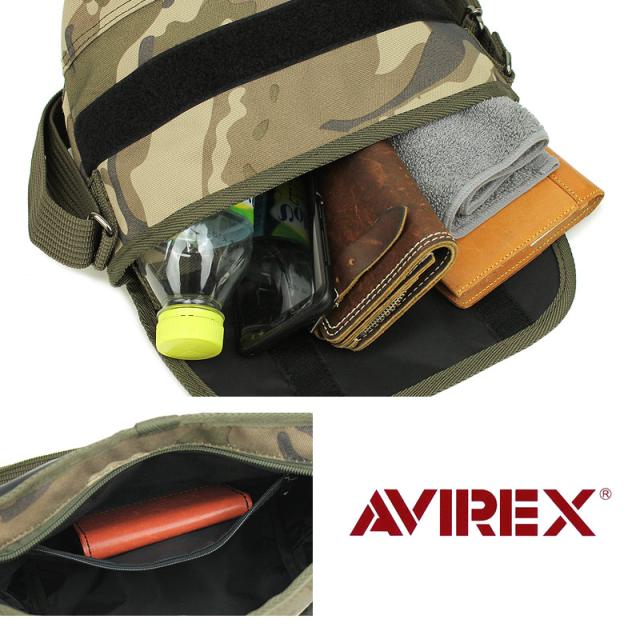 ショルダーバッグ AVIREX メンズ レディース 男女兼用 A5 ユニセックス ミニショルダーバッグ 斜めがけバッグ アヴィレックス AVX3520 ミリタリー 通学 通勤 アウトドア イーグル EAGLE アビレックス 黒 カーキ 迷彩 ブラック カモ バッグ
