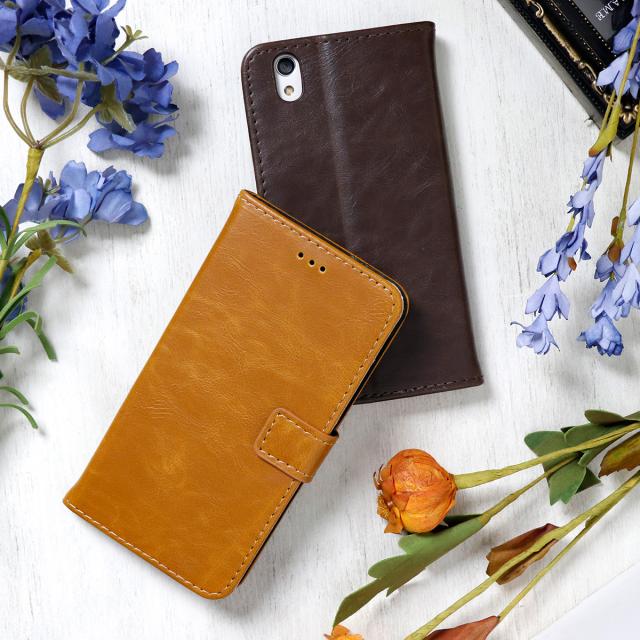 AQUOS sense SH-01K/SHV40 アンティークレザー手帳型ケース