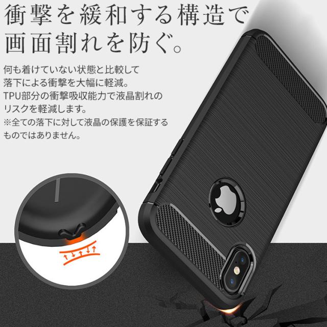 iPhoneX カーボン調TPUケース