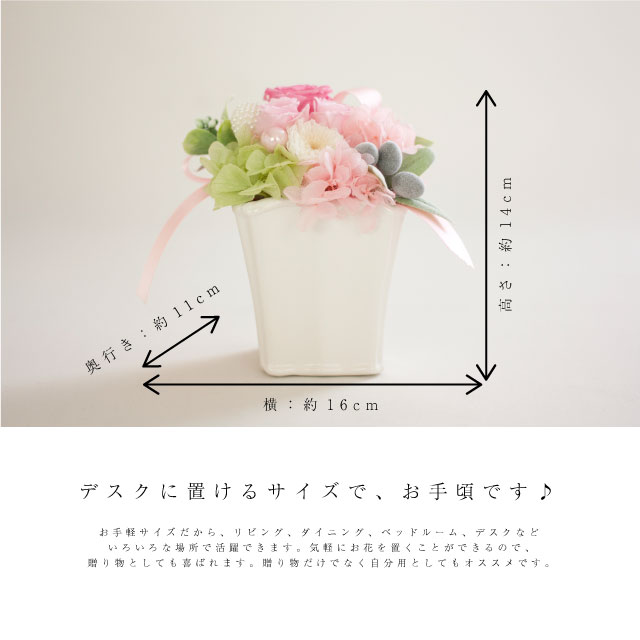 プリザーブドフラワー『gentille ジャンティーユ』サイズ