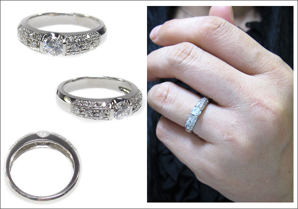 ダイヤモンドリング:K18ゴールド:エンゲージリング:婚約指輪