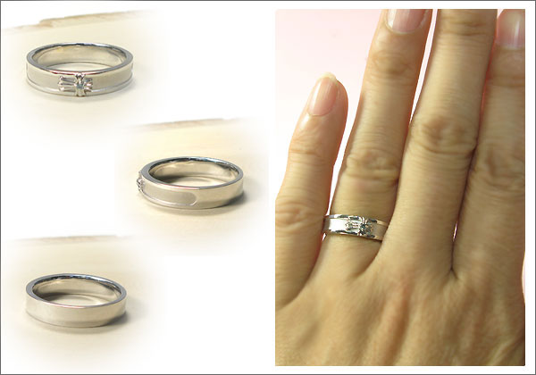 婚約指輪・シルバー・ブルーダイヤモンド・クロス・エンゲージリング