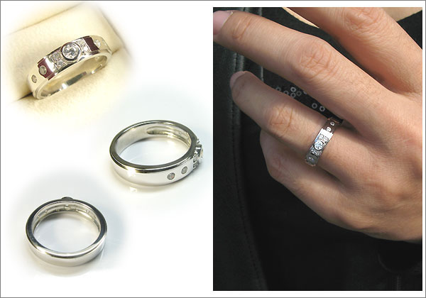 ダイヤモンドリング・K18ゴールド・シンプル・指輪