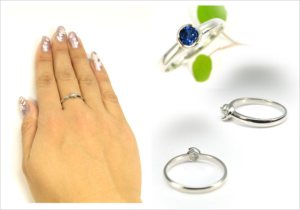 プラチナ サファイア リング