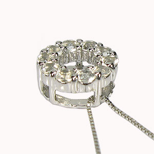 彼女の胸元に輝く、永遠の愛の証…【エタニティペンダント】9月誕生石 ホワイトサファイア フル エタニティ ペンダント K10【K18 変更可能】/送料無料 girlish