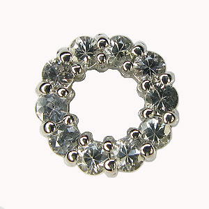 彼女の胸元に輝く、永遠の愛の証…【エタニティペンダント】9月誕生石 ホワイトサファイア フル エタニティ ペンダント K10【K18 変更可能】/送料無料 girlish