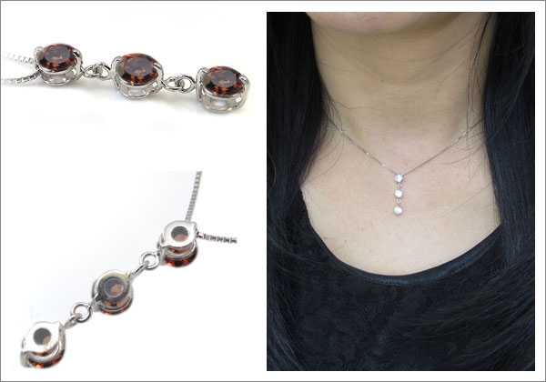 プラチナ ペンダント ガーネット