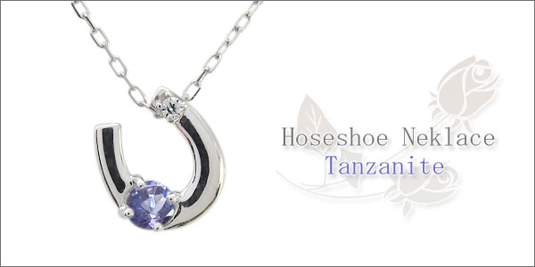 プラチナ ネックレス タンザナイト 馬蹄 ホースシュー