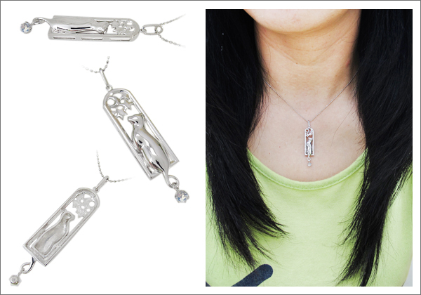 星,ネコ,ペンダント