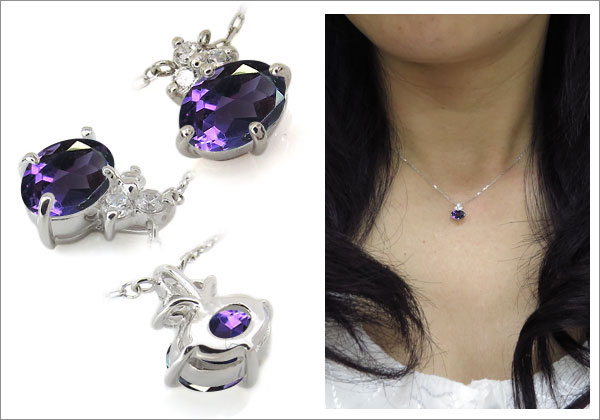 オーバル 一粒 ネックレス