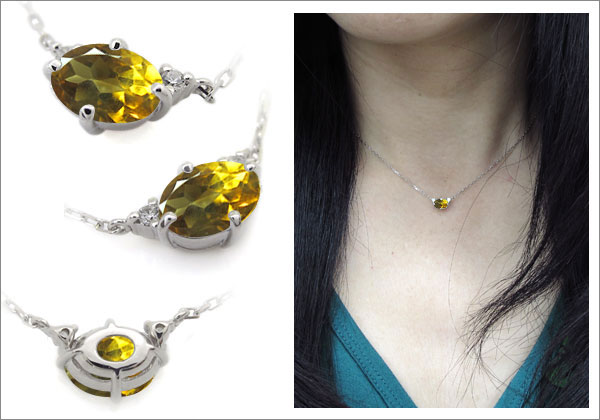 オーバル 一粒 ネックレス