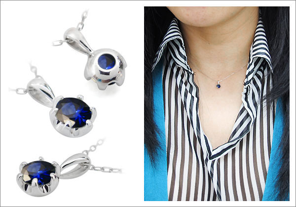 サファイア ペンダント シンプル