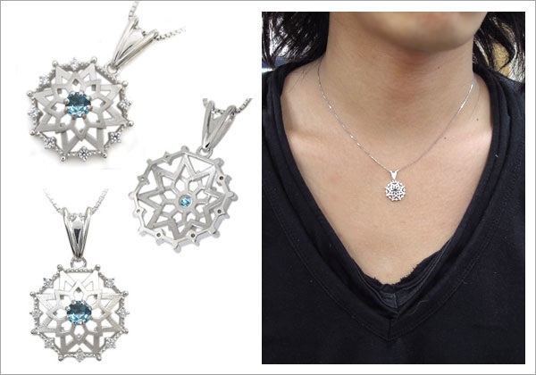 ブルートパーズ メンズ ネックレス K18