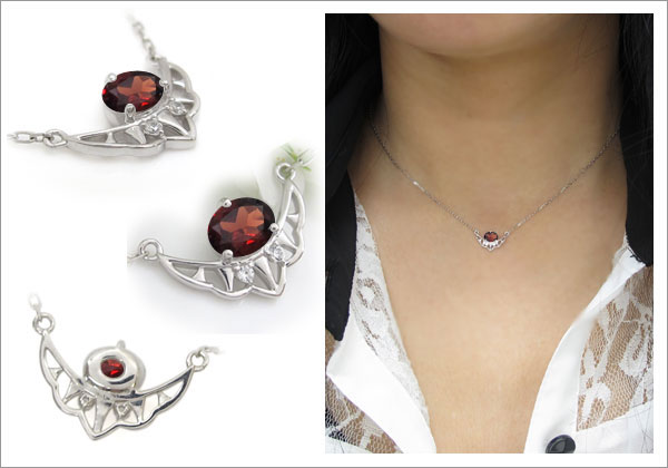 オーバル 一粒 ネックレス