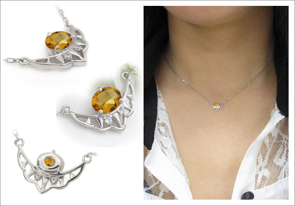 オーバル 一粒 ネックレス